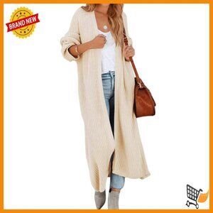 Oversized Long Cardigan Sweater Duster Coat Split Front Knit